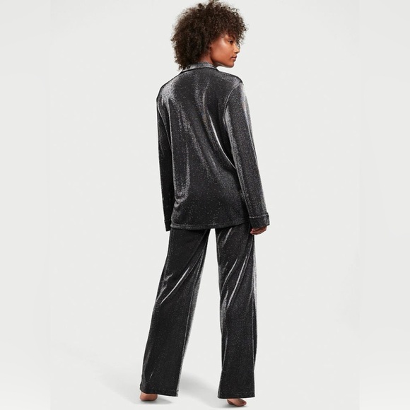 Victorias Secret Silver Shine Long Pajamas Set Large - Picture 2 of 10
